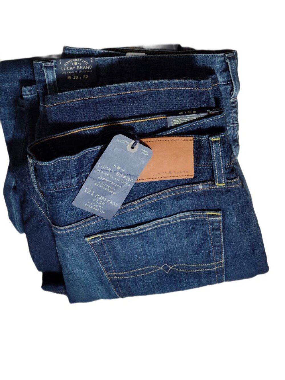 Lot of 2 Lucky Brand 121 Heritage Slim Jeans Men 36x32 NWT